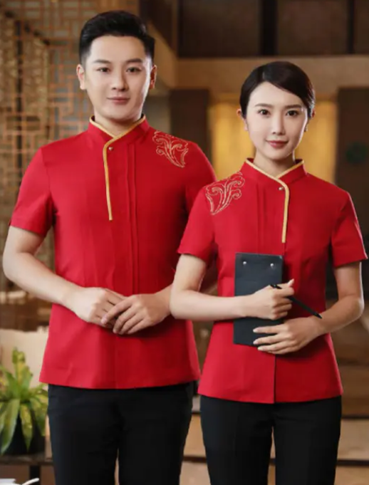 工作服，酒店工作服，紅色酒店工作服，工作服制服